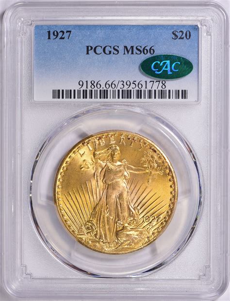 Saint Gaudens Gold Double Eagle Pcgs Ms Cac Green Item