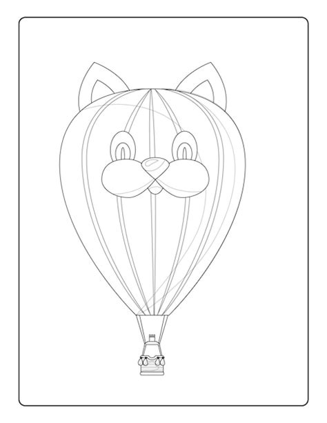 Pages de coloriage de montgolfière pour les enfants avec une feuille de