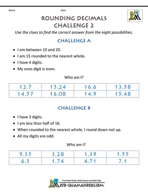 Rounding Decimals To The Nearest Whole