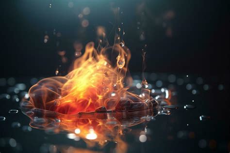 Vibrant 3d Illustration Depicting The Chemical Process Of Combustion In