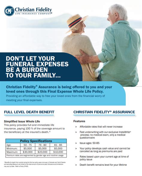 Final Expense Life Insurance Product Guides Christian Fidelity