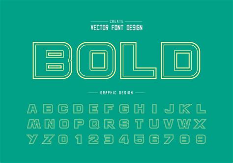 Double Line Font And Bold Alphabet Vector Design Typeface Letter And