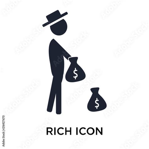 Rich icon vector sign and symbol isolated on white background, Rich ...