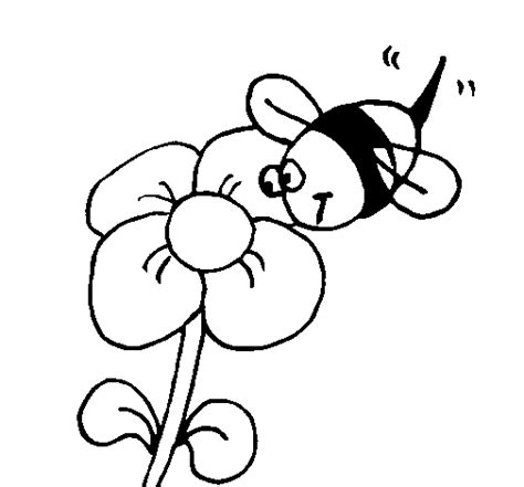 Dibujo De Abeja Y Flor Para Colorear Dibujos Net