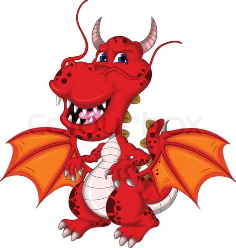 Vector Illustration Of Red Dragon Stock Vector Colourbox