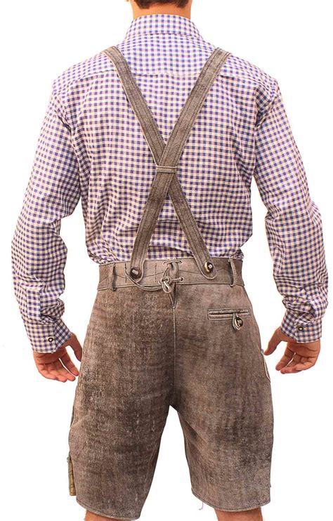 Traditional German Lederhosen Gray Slate Lederhosen Store