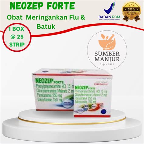 Jual NEOZEP FORTE BOX Isi 25 Strip Obat Batuk Pilek Demam Shopee