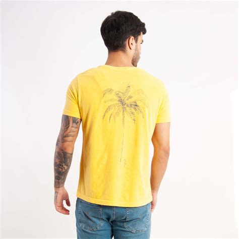 Camiseta Estonada Slim King E Joe Estampa Coqueiro