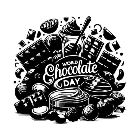 Premium Vector World Chocolate Day Silhouette Vector Illustration