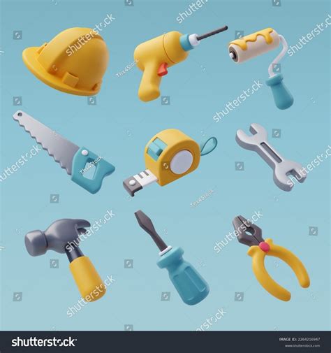 3d Vector Construction Tools Icon Set Stock Vector Royalty Free