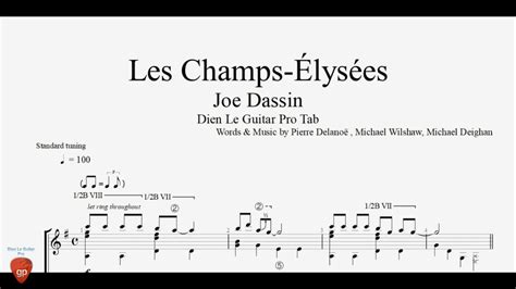 Joe Dassin Les Champs Élysées Guitar Tabs YouTube