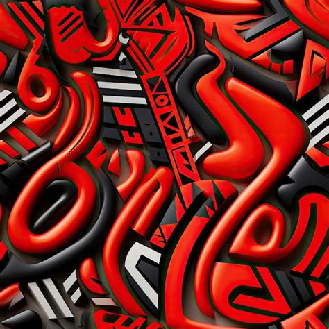 Premium AI Image | Abstract red and black pattern with forms inspired ...