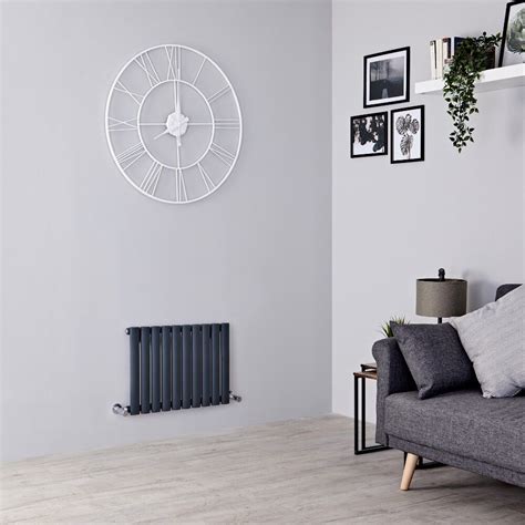 Milano Aruba Anthracite Horizontal Designer Radiator Mm X Mm