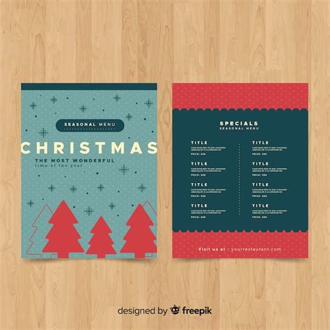 Free Vector Decorative Christmas Menu Template