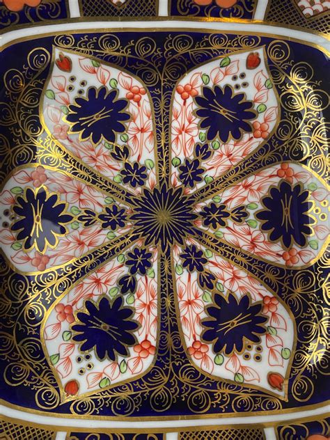 Royal Crown Derby Old Imari 1128 Pattern Square Cake Plate Dated 1937