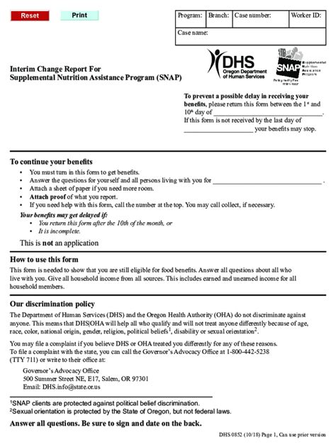 Oregon Snap Renewal Fill Out And Sign Online Dochub