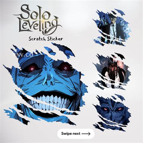 Solo Leveling Scratch Sticker Vinyl Waterproof For Laptop Phonecase