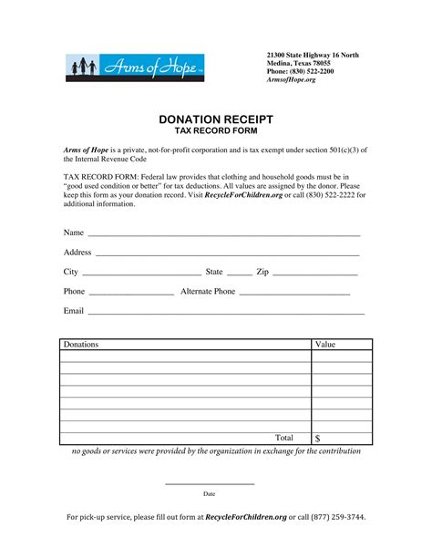 Free Printable Donation Receipt Templates Pdf Word Excel