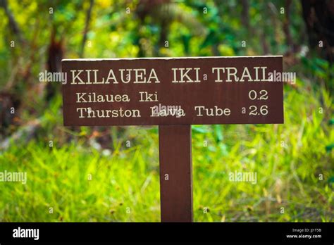 Interpretive Sign On The Kilauea Iki Trail Hawaii Volcanoes National