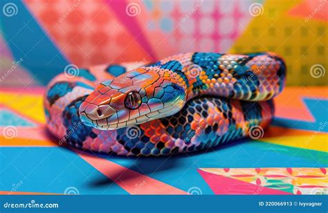 Snake With Geometric Shapes Stock Illustration Illustration Of Venom