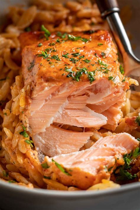 This Roasted Salmon With Orzo Recipe Is A Restaurant Quality Dinner