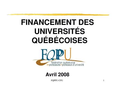 financement des universites quebecoises avril  powerpoint