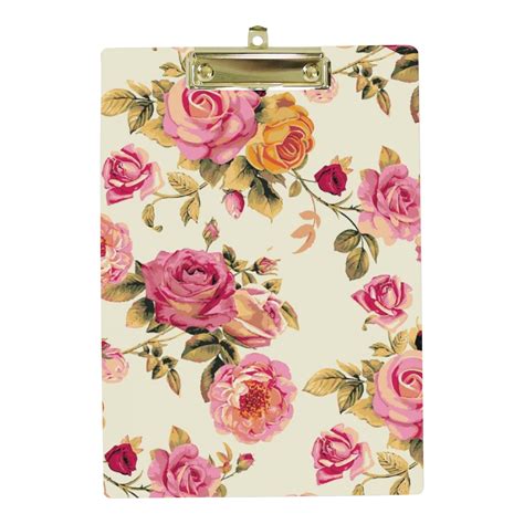 Hidove Acrylic Clipboard Abstract Monochrome Multi Roses Flowers With