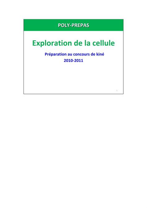 PDF Chapitre 1 Exploration De La Cellule Poly Prepas 1