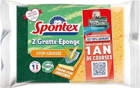 Éponges Stop Graisse Spontex à 0 99 2 pièces anti graisse chez