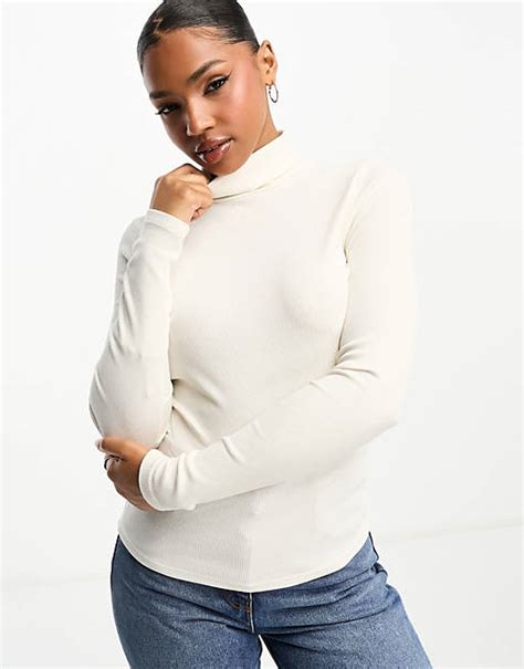 Pimkie Roll Neck Top In White Asos