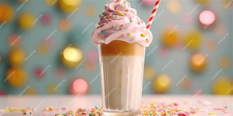 Premium Ai Image Delicious Milkshake In A Tall Glass With Whipped