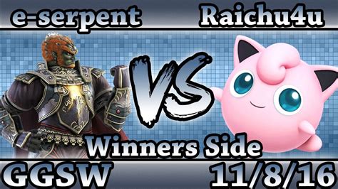 Ggsw E Serpent Ganondorf Vs Raichu U Jigglypuff Smash Wii U