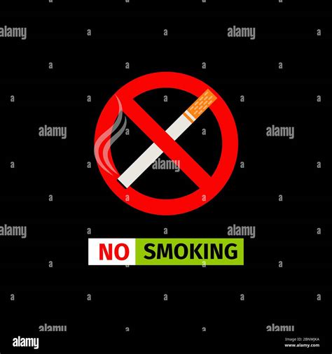 Vector Forbidding Sign On The Black Background No Smoking Stock Vector