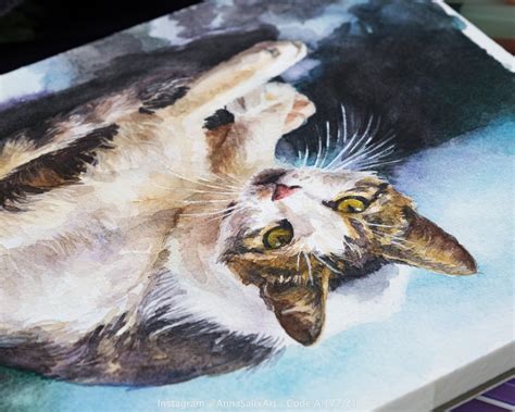 Original Katze Aquarell Malerei S E Kleine K Tzchen Etsy