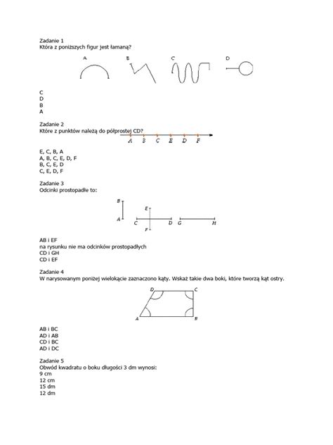 Figury Geometryczne Test Pdf