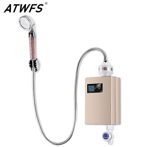 Water Tankless Instant Shower Hot Sink Bathroom Shower Heater Instantaneous Water Heater