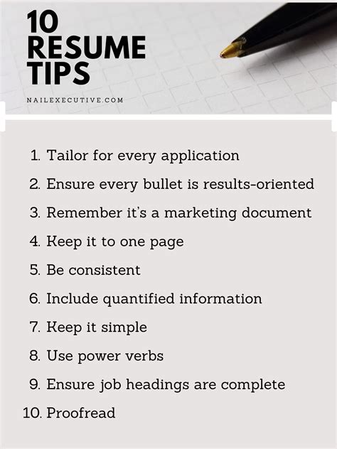 Ten Resume Tips | Resume tips, Resume writing tips, Writing tips