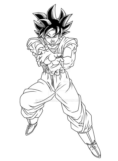 Coloriage Dragon Ball Super Goku Ultra Instinct A Imprimer Dessins