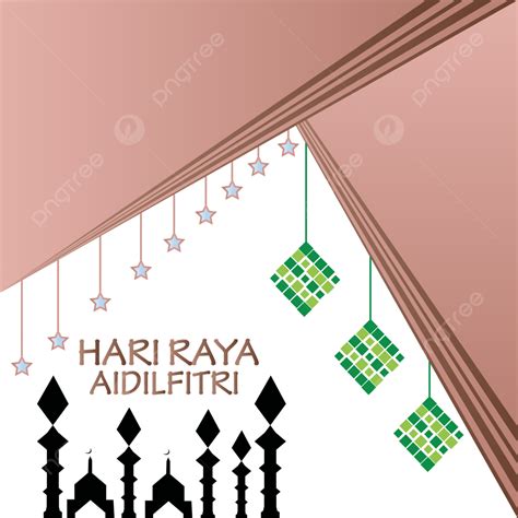 Hari Raya Aidilfitri Vector Png Images Hari Raya Aidilfitri With Beautiful Stars And Mosque