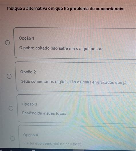 Indique A Alternativa Em Que Existe Erro De Concord Ncia