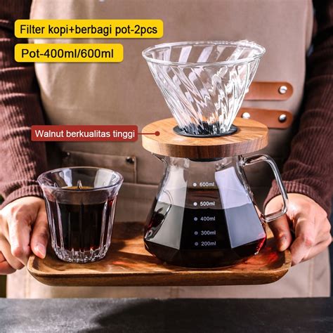 Jual V60 Dripper Set Pot Berbagi Filter Kopi Pot V60 Berlian Coffee