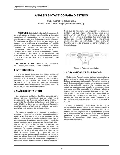 Pdf Organizacion De Lenguajes Y Compiladores An Lsis Sint Ctico