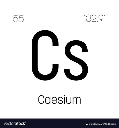 Caesium Cs Periodic Table Element Royalty Free Vector Image