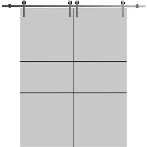 Sturdy Double Barn Door X Inches With Planum Grey Ash With