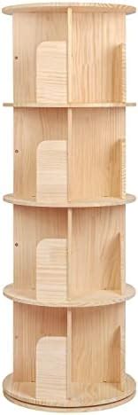 Amazon Tnueeio Tier Rotating Bookshelf Organizer Wooden