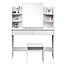 TUKAILAI White Corner Curved Dressing Table Makeup Desk With 5 Drawer 3