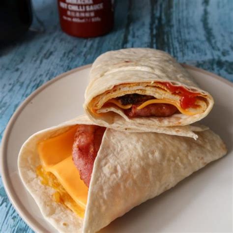 Bacon Sausage And Egg Wrap Breakfast Wrap Katykicker