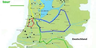 Holland cycling map - Map of cycle routes in Holland (Western Europe ...