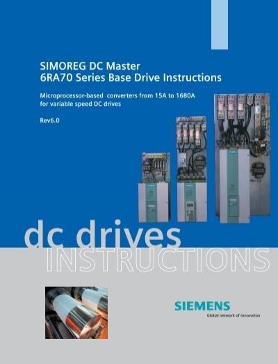 Simoreg Dc Master Ra Series Base Drive Instructions Siemens