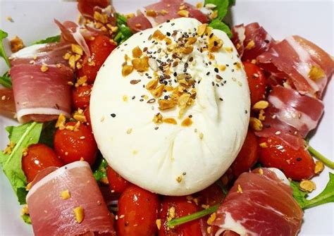 Ensalada Burrata y jamón crudo Receta de Mariana Ortega Cookpad